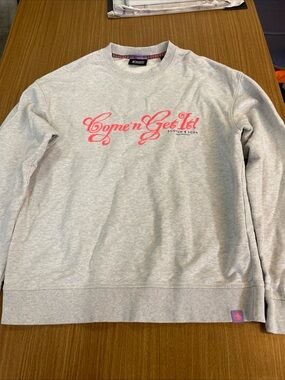 Scotch & Soda Light Gray Crewneck with Pink Script Logo